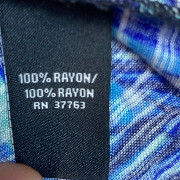 Rafaella Woman’s XL Maxi Dress Blue, Green & Black Tropical Print High Low - Picture 3 of 9